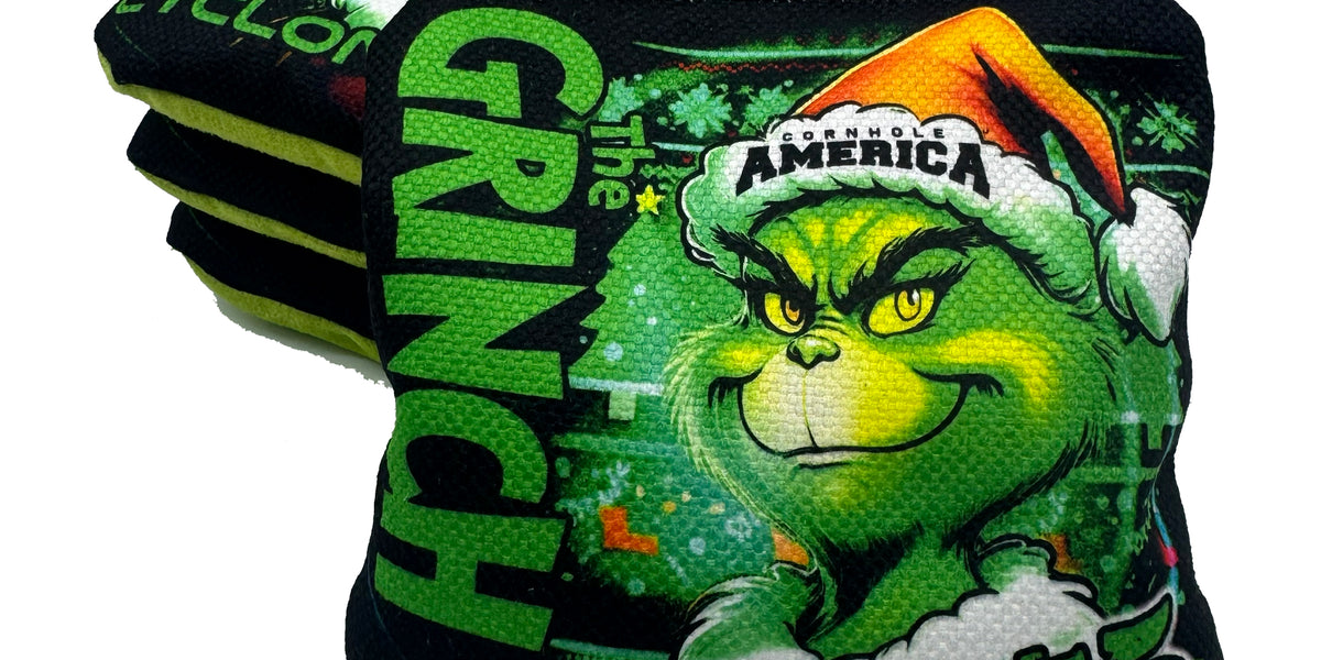 Cyclone CAT 5 Pro Series Cornhole Bags Christmas Grinch limited Editio