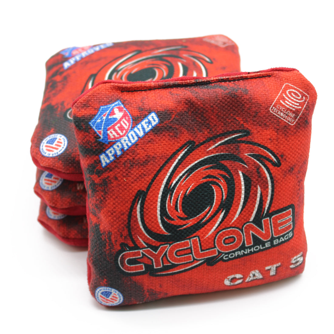 Cyclone CAT 5 Pro Series Cornhole Bags Red (set of 4)