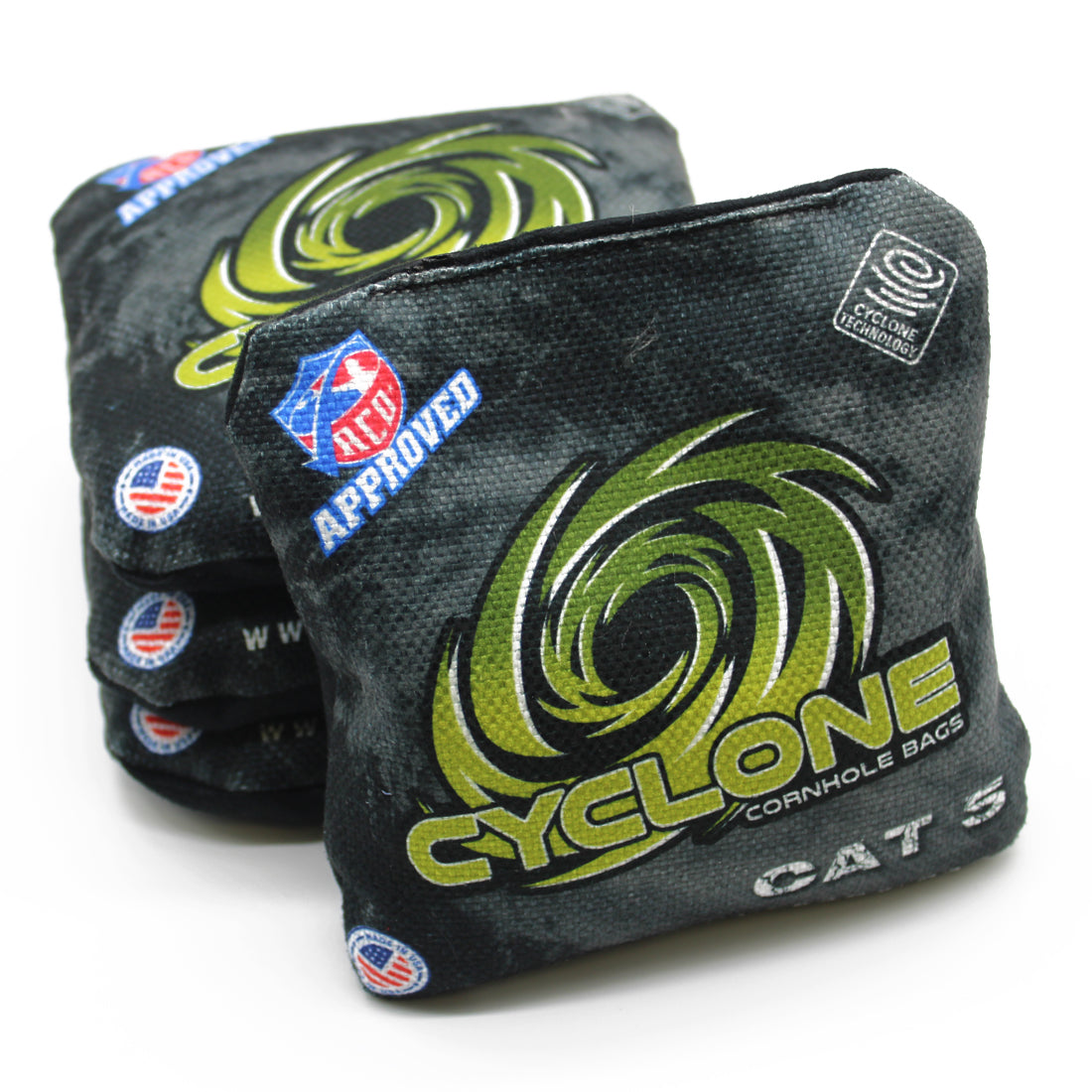 Cyclone CAT 5 Pro Series Cornhole Bags Black (set of 4) — Cornhole America