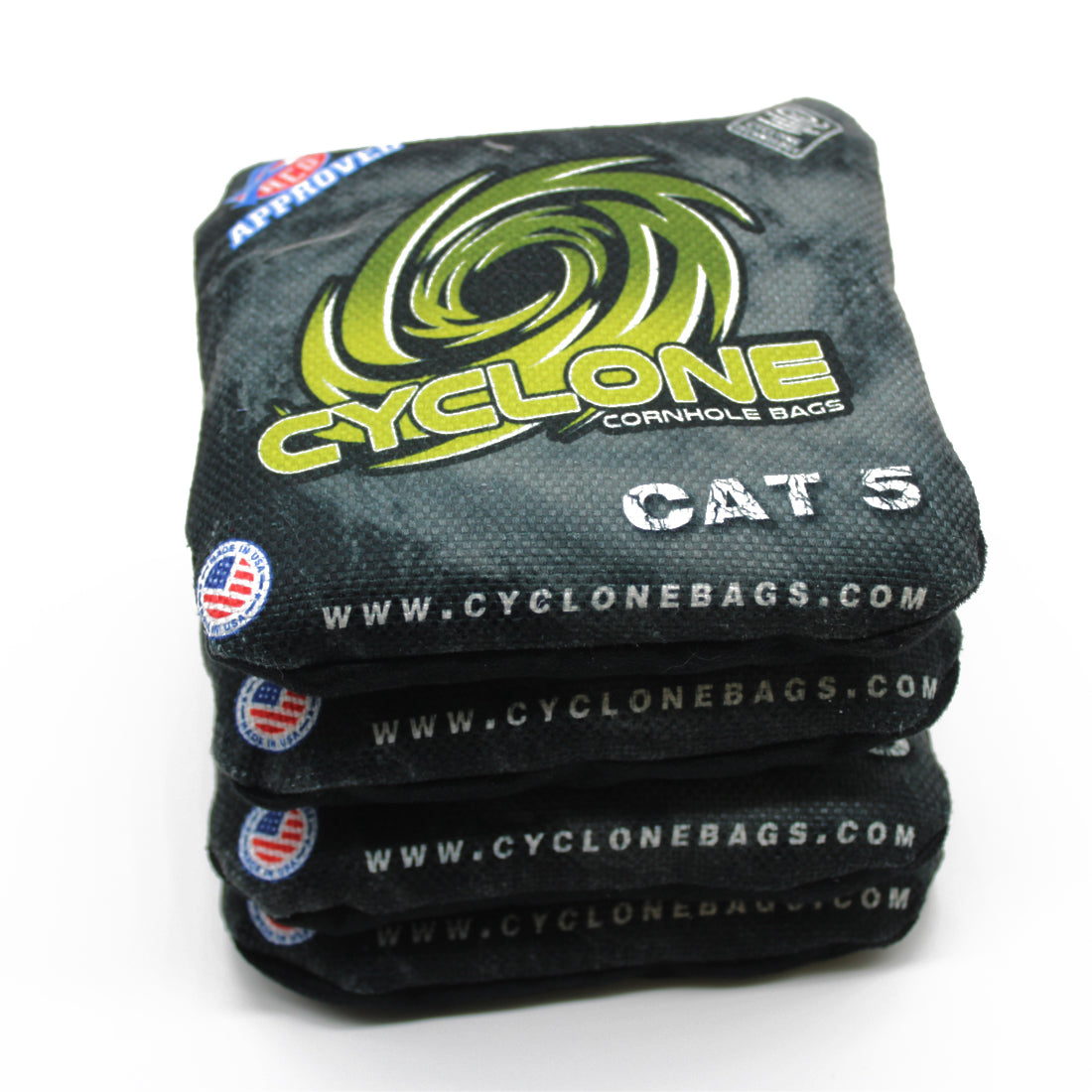 Cyclone CAT 5 Pro Series Cornhole Bags Black (set of 4)