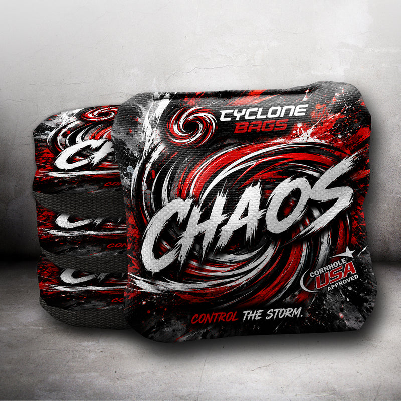 Cyclone Red Chaos Pro Series Cornhole Bags Cornhole USA approved