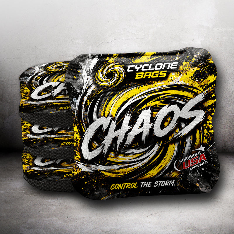 Cyclone Yellow Chaos Pro Series Cornhole Bags Cornhole USA approved