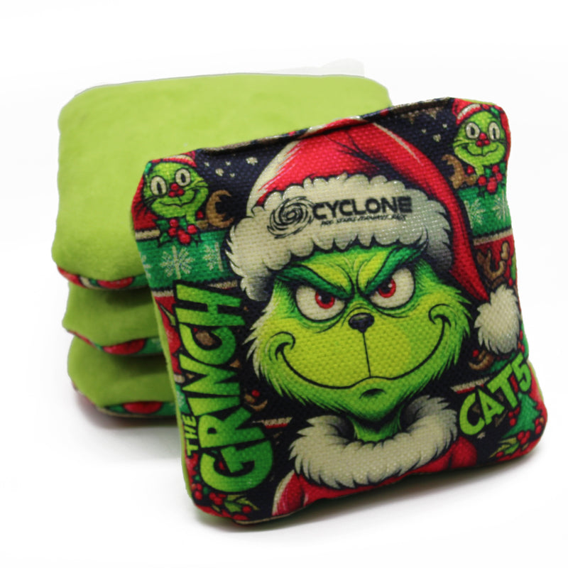 Cyclone  CAT 5 Pro Series Cornhole Bags Christmas Grinch limited Edition 2024