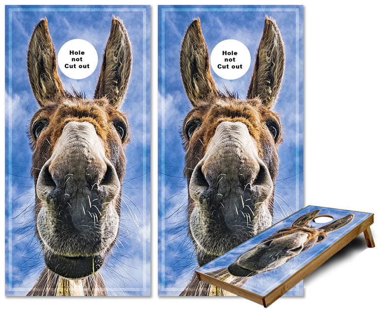 Donkey Funny Face Cornhole Wraps