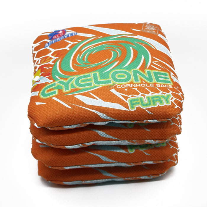 Cyclone FURY Orange Crush Pro series cornhole bags (set of 4)