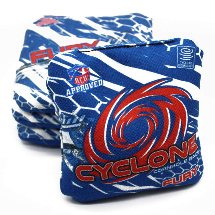 Cyclone FURY Red white and blue Pro series cornhole bags (set of 4)