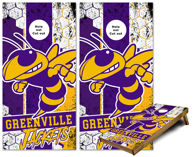 Greenville Yellow Jackets cornhole wraps