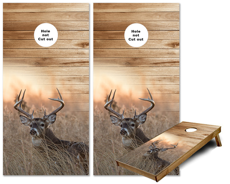 Whitetail Deer Buck wood blanks cornhole wraps