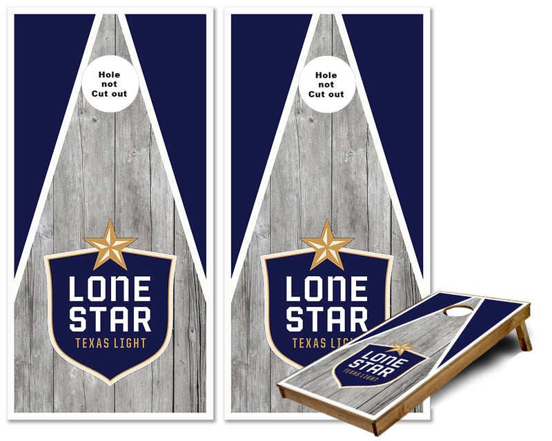 Lone star light cornhole wraps