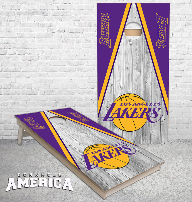 Las Angeles Lakers Triangle cornhole boards