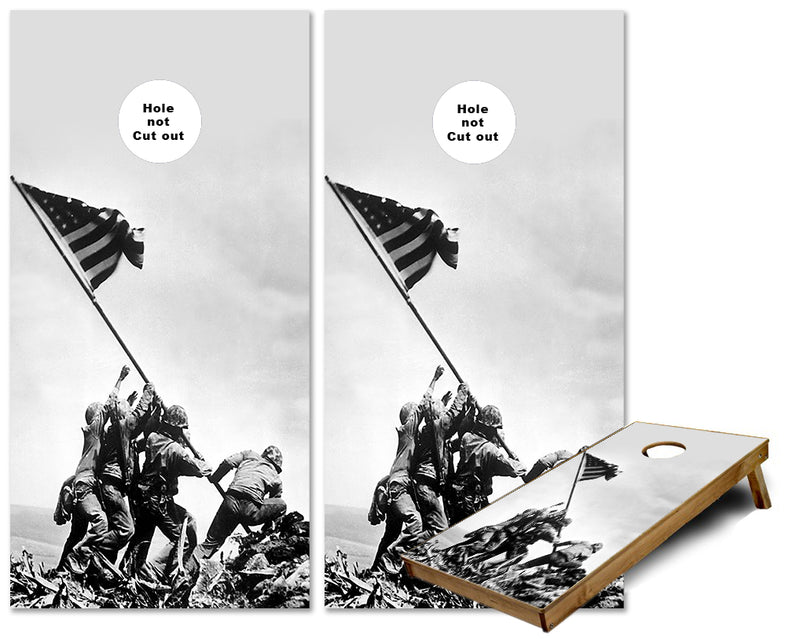 Marines Iwo Jima Flag raising cornhole wraps
