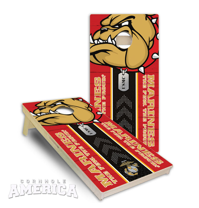 US Marines Bulldog cornhole boards