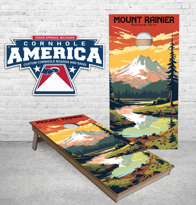 Mount Rainier National Park Cornhole boards
