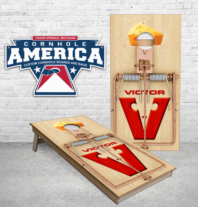 Mouse Trap with Cheese Cornhole boards