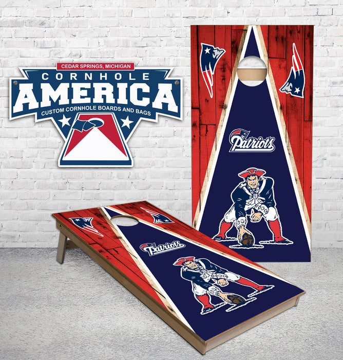 New England Patriots triangle cornhole boards