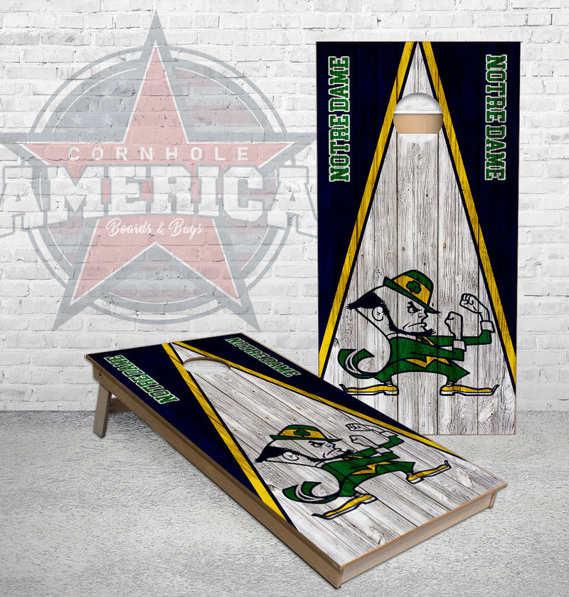 Notre Dame Triangle dark cornhole boards