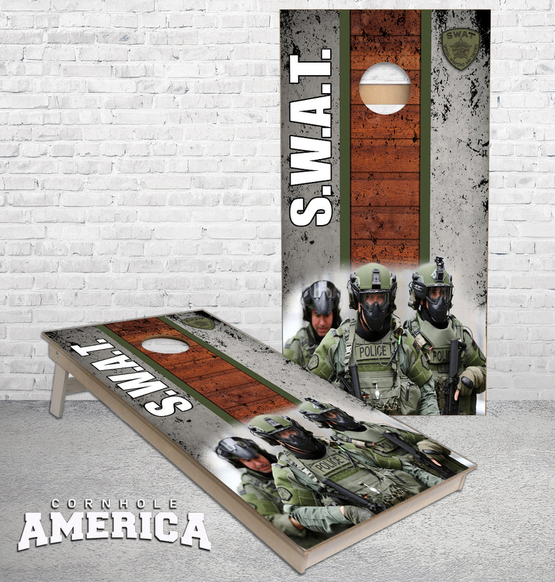 SWAT Team Police force cornhole boards
