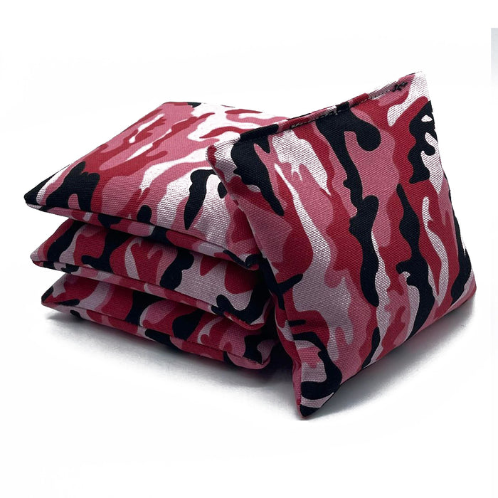 Pink Camo Plastic Resin All-Weather cornhole bags set of 4