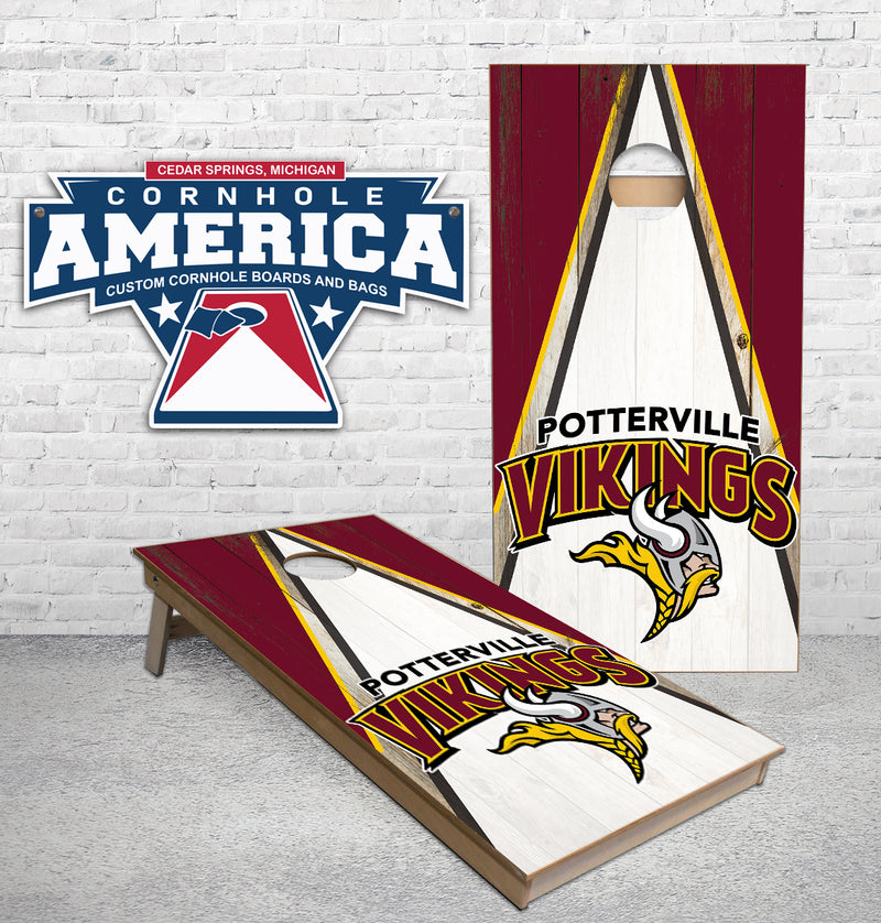 Potterville Vikings Public School cornhole boards