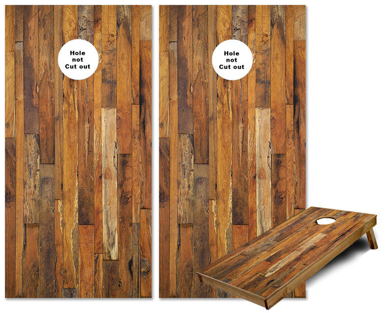 Reclaimed and Rustic wood cornhole wraps