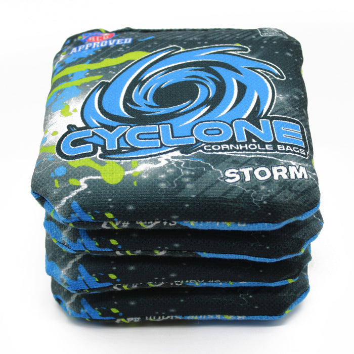 Cyclone STORM Blue Yellow Pro series cornhole bags (set of 4)