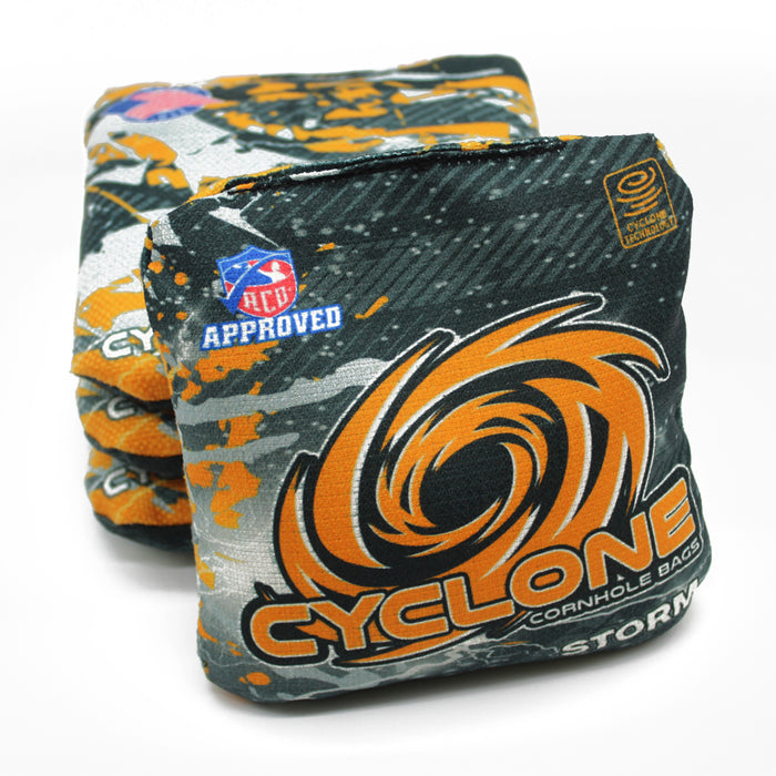 Cyclone STORM Orange Pro series cornhole bags (set of 4)