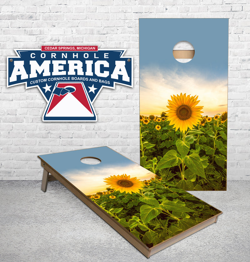 Sunflower Farming Cornhole Boards