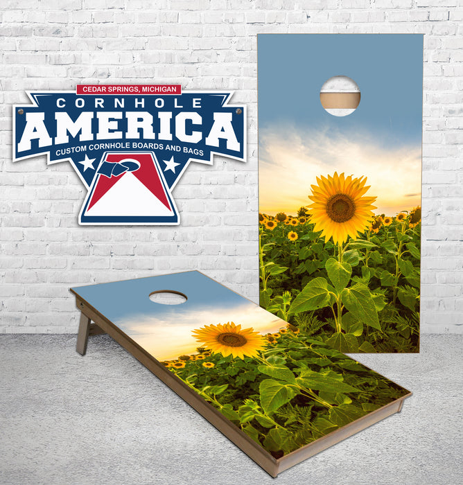 Sunflower Farming Cornhole Boards
