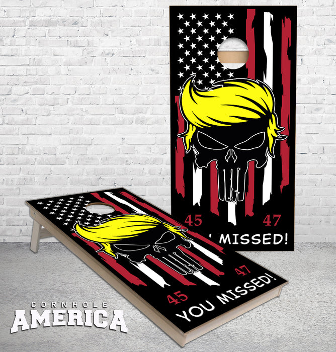 Trump Punisher 45 47 You missed cornhole boards