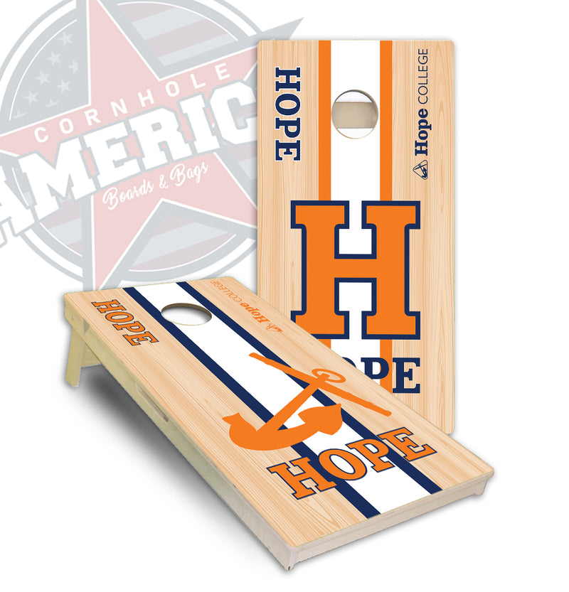 Hope College Striped cornhole boards