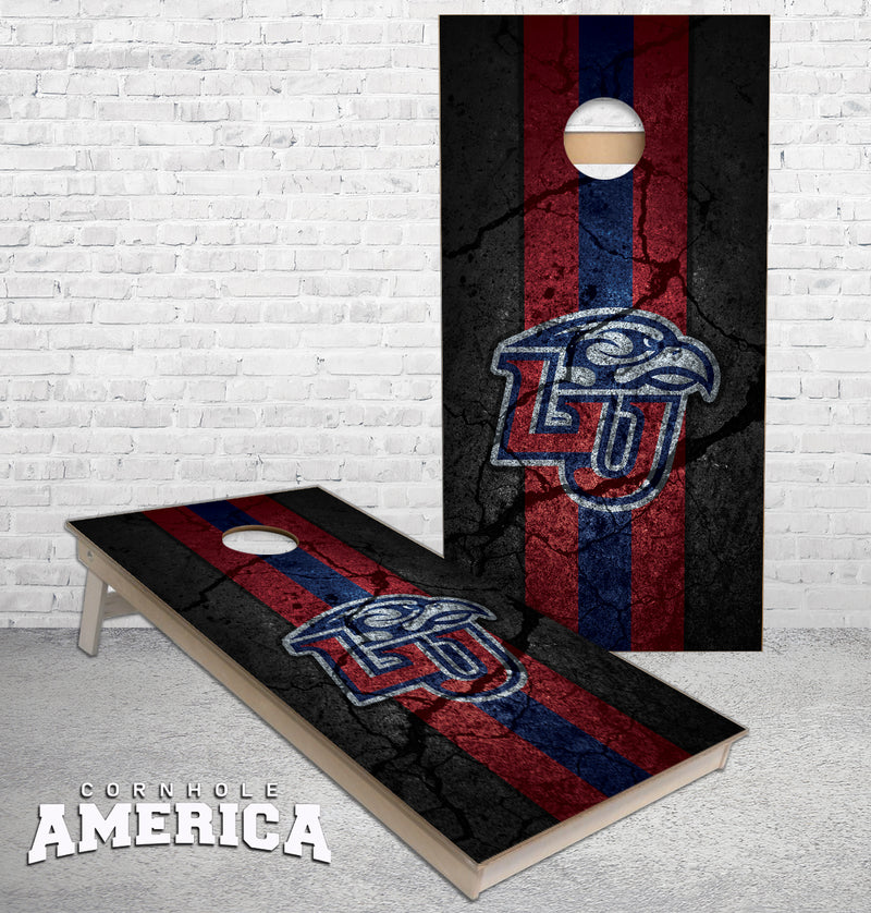 Liberty Striped on cracked asphalt custom Cornhole Boards
