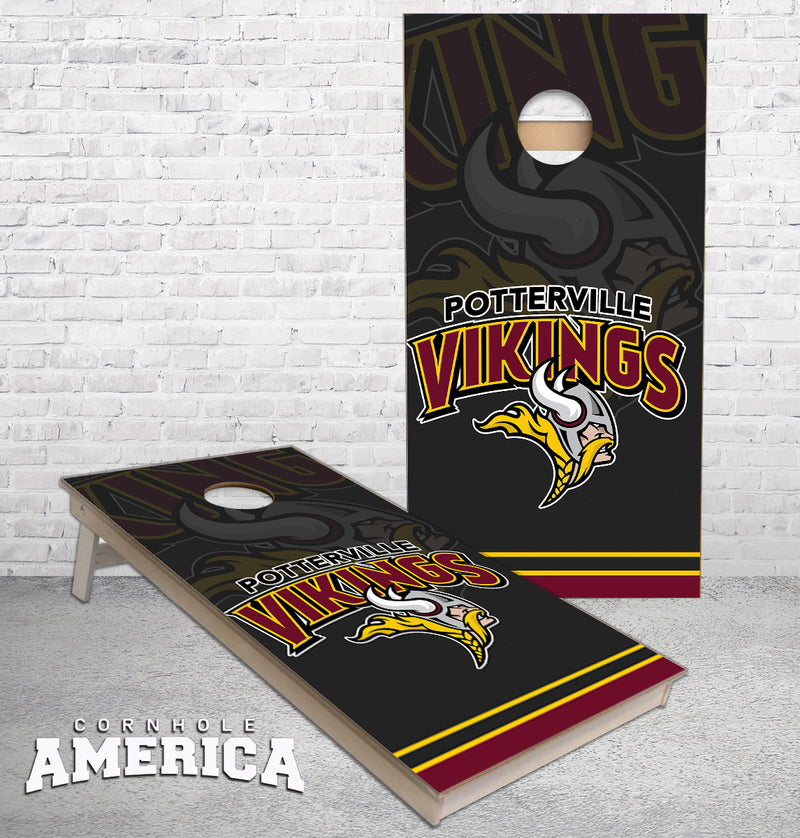Potterville Vikings Public School cornhole boards
