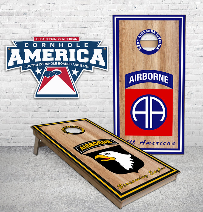 82nd and 101st Airborne Division Cornhole Boards