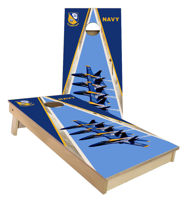 Blue Angels Navy F-18 cornhole board set