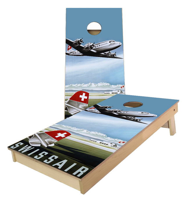 Swiss Air Aviation Cornhole Boards