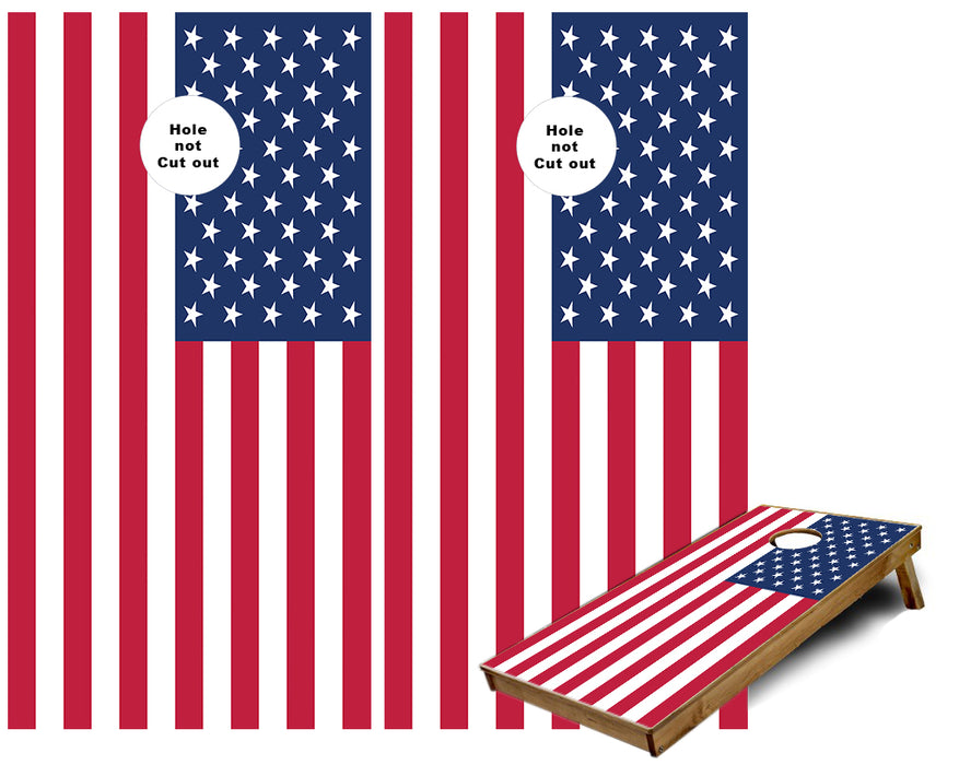 USA American Flag Cornhole Wraps
