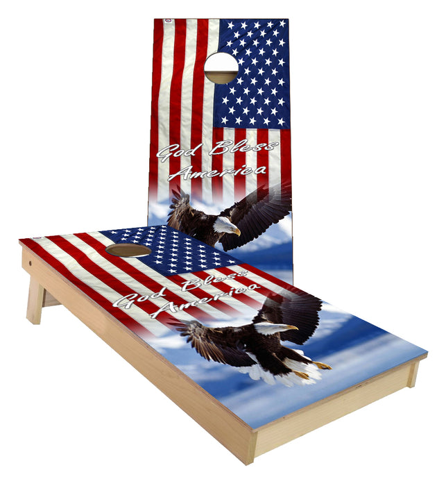 United States Flag Bald Eagle God Bless America Cornhole Boards
