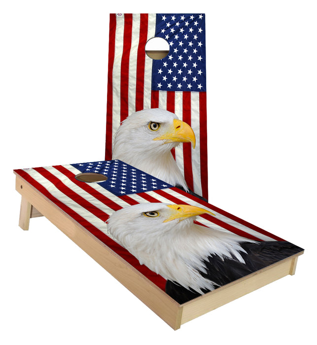 United States Flag Bald Eagle Cornhole Boards