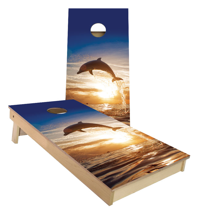 Dolphins jumping Cornhole Boards