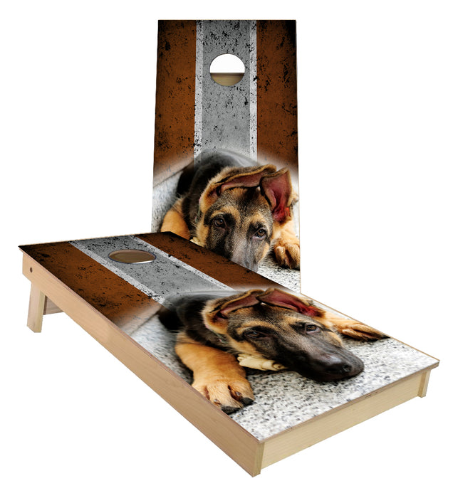 German Sheppard Dog Cornhole Boards