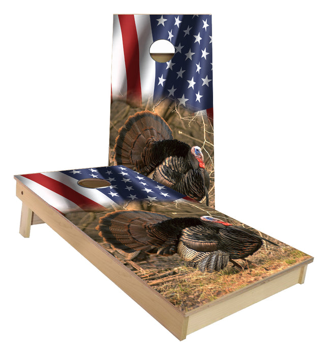 American Flag Wild Turkey cornhole boards