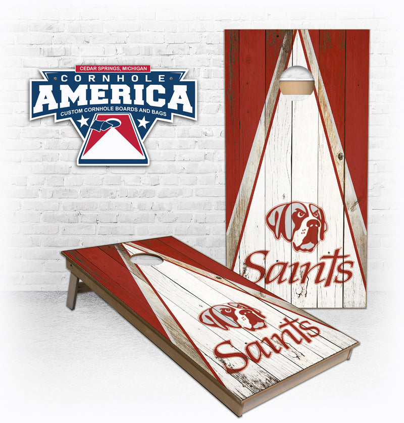 Aquinas Saints Triangle Cornhole Board set