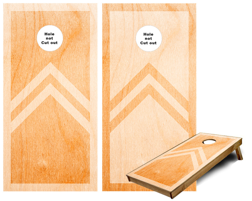 Natural wood stained arrow design Cornhole Wraps