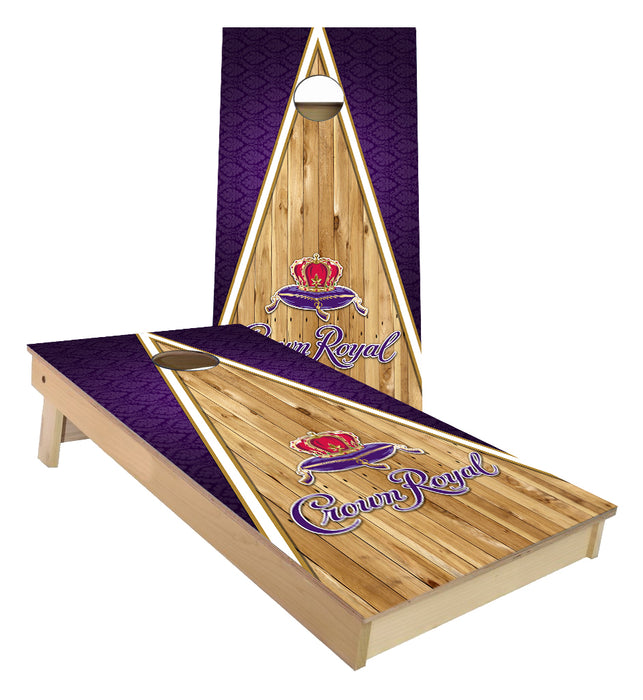 Crown Royal Whiskey Triangle Wood Cornhole Boards