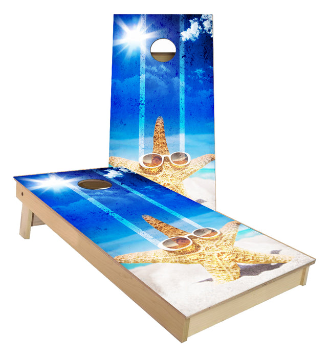 Sun Bathing Starfish cornhole boards