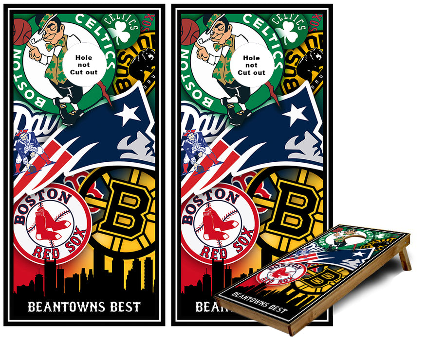 Bean Towns Best Boston Sports Teams Cornhole Wraps
