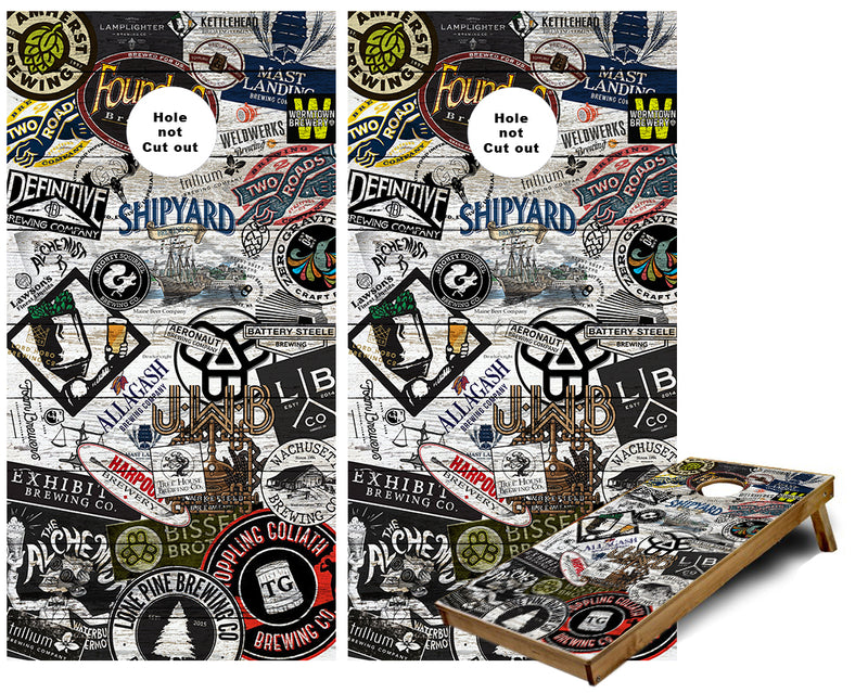 New England area Craft Brewery collage Cornhole Wraps