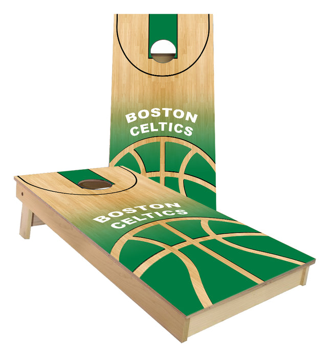 Boston Celtics Basketball Court Cornhole Boards