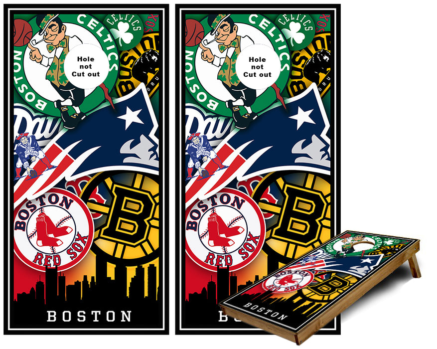 Boston Sports Teams Cornhole Wraps