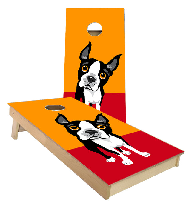 Boston Terrier Dog Cornhole Boards